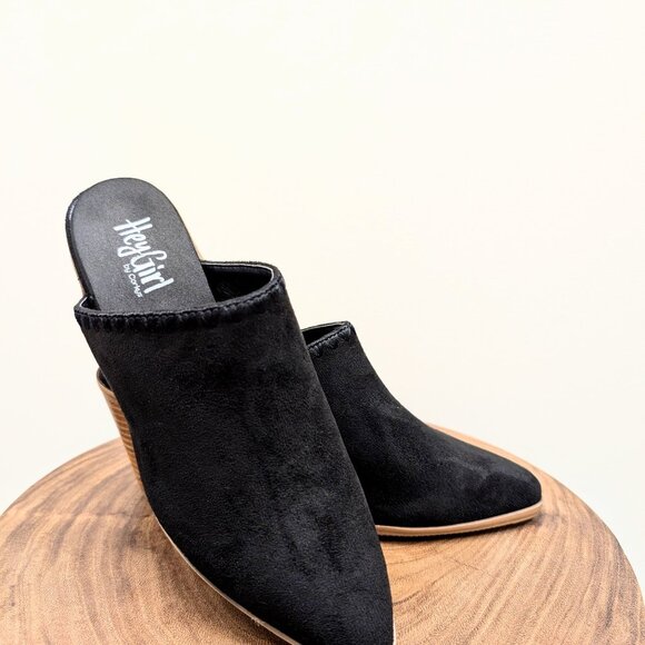 Corkys Women's Black Suede Sizzle Mules Size 7 - Picture 3 of 5